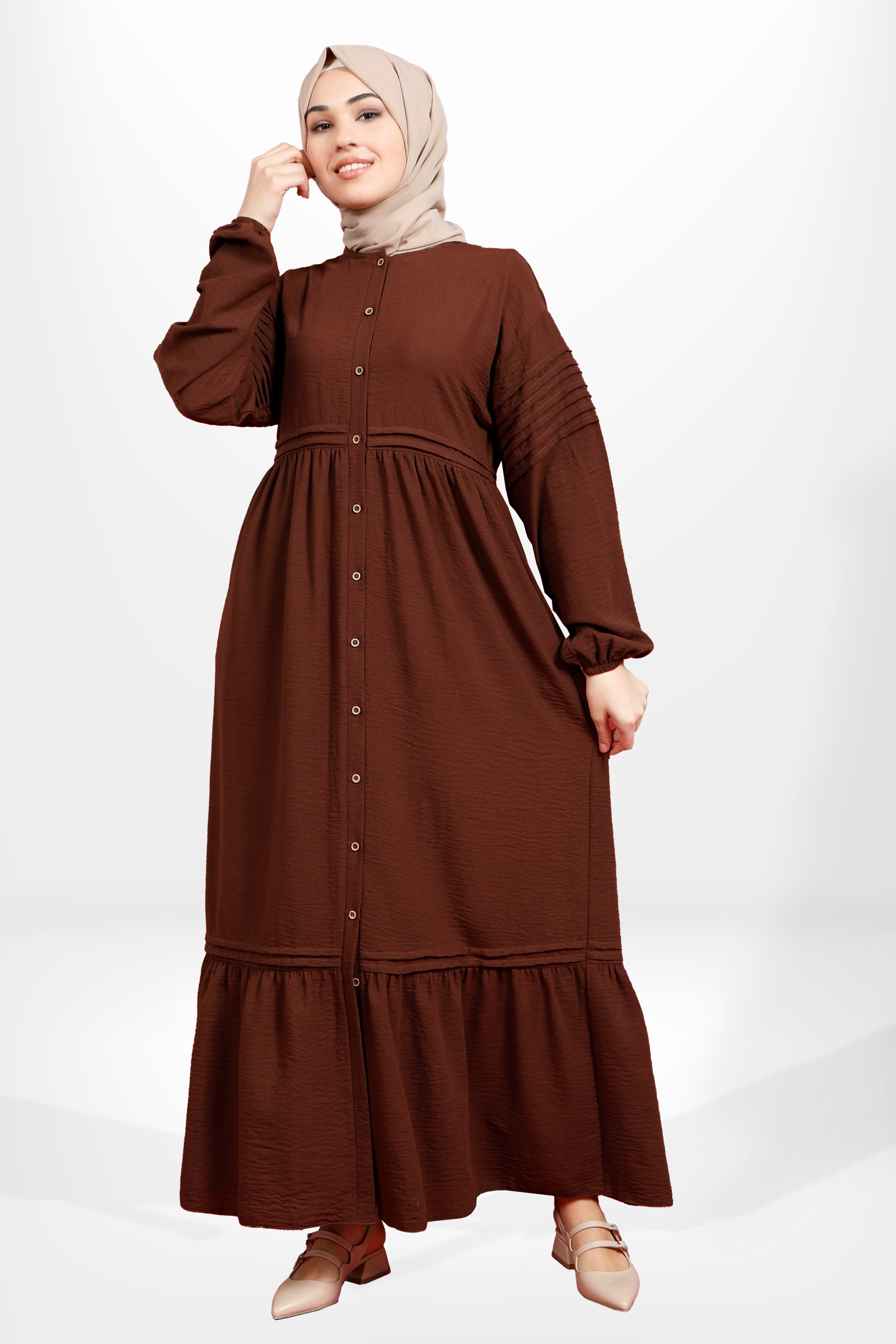 5609 ELBİSE DOLCE KAHVE