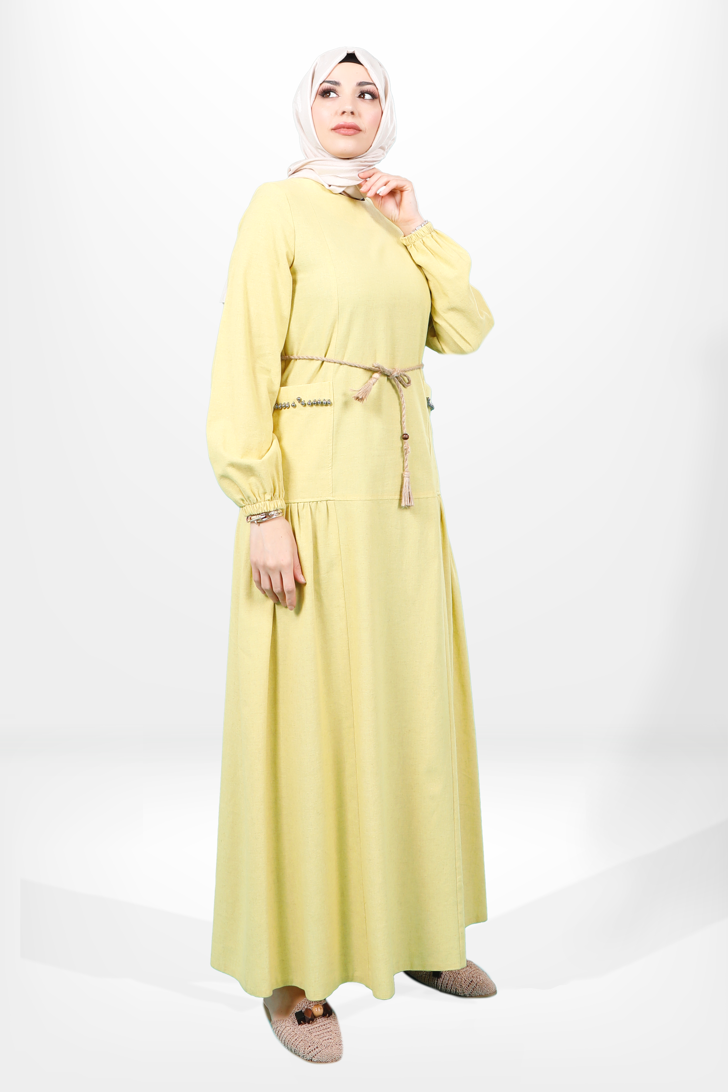 Beyza-5654 ELBİSE SARI