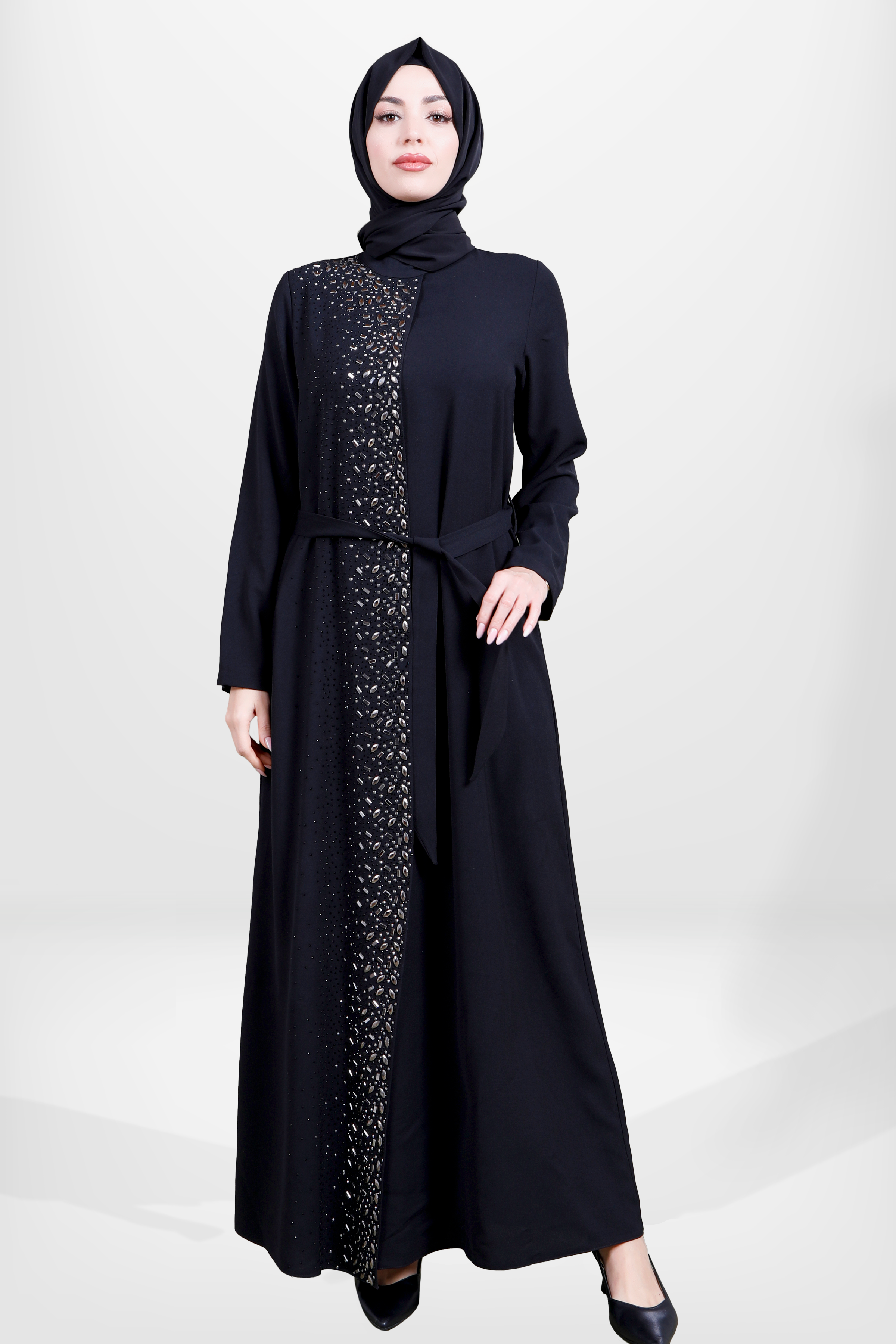 5672 ELBİSE TAŞLI SİYAH