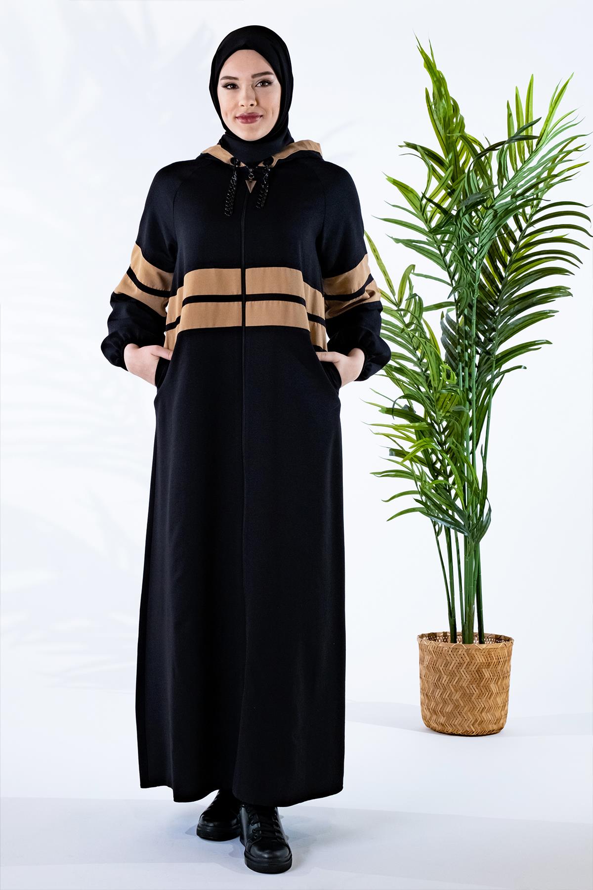 Beyza-ABANT FERACE SİYAH KETEN