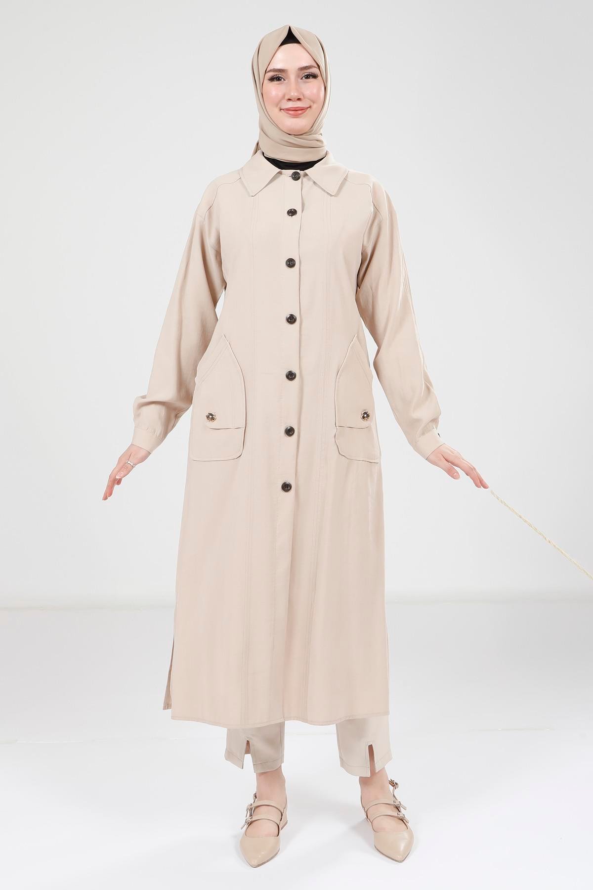 Beyza-9353 GİYÇIK CEP AKSESUARLI BEJ