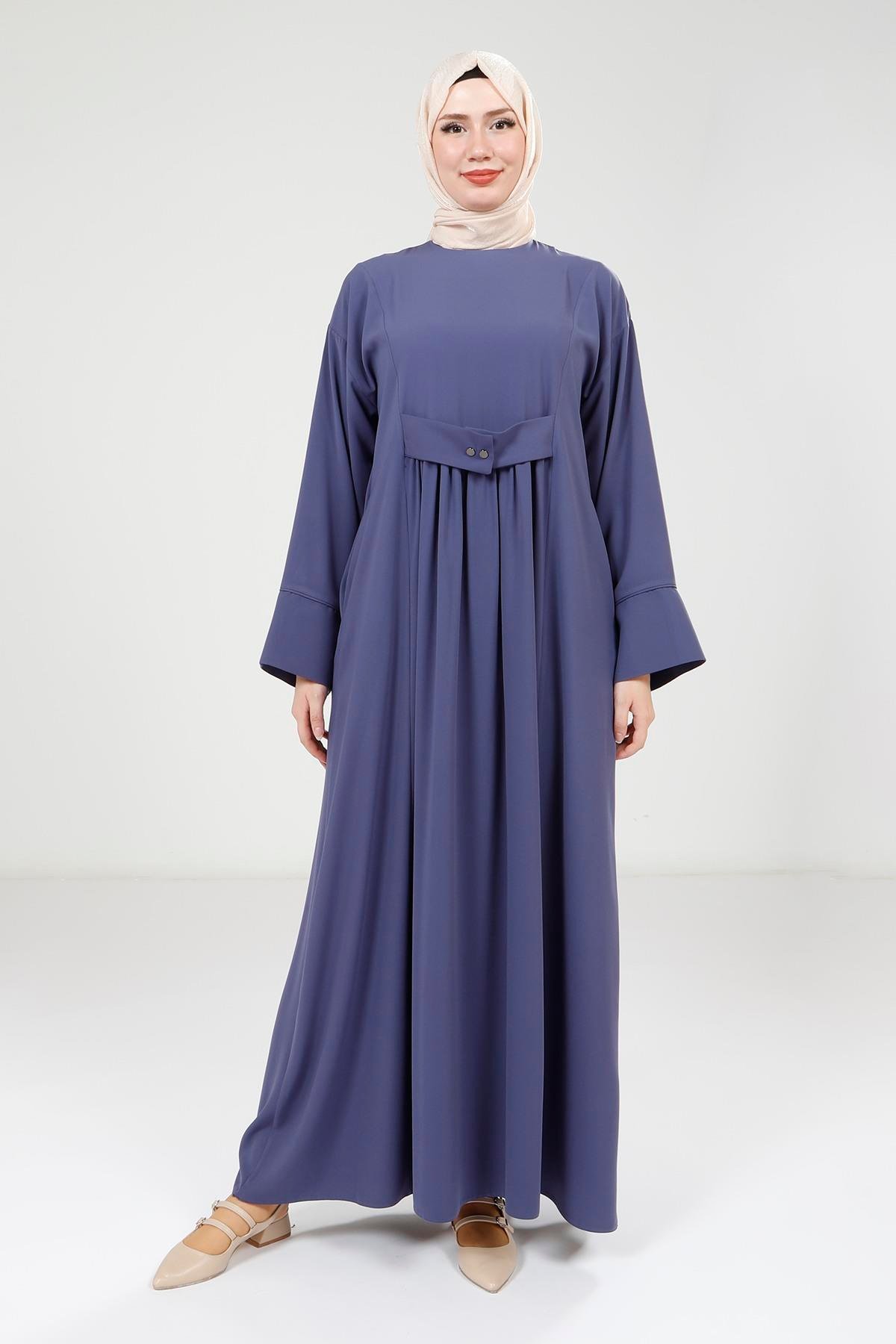 Beyza-Beyza Çıtçıtlı Mor Elbise 9220