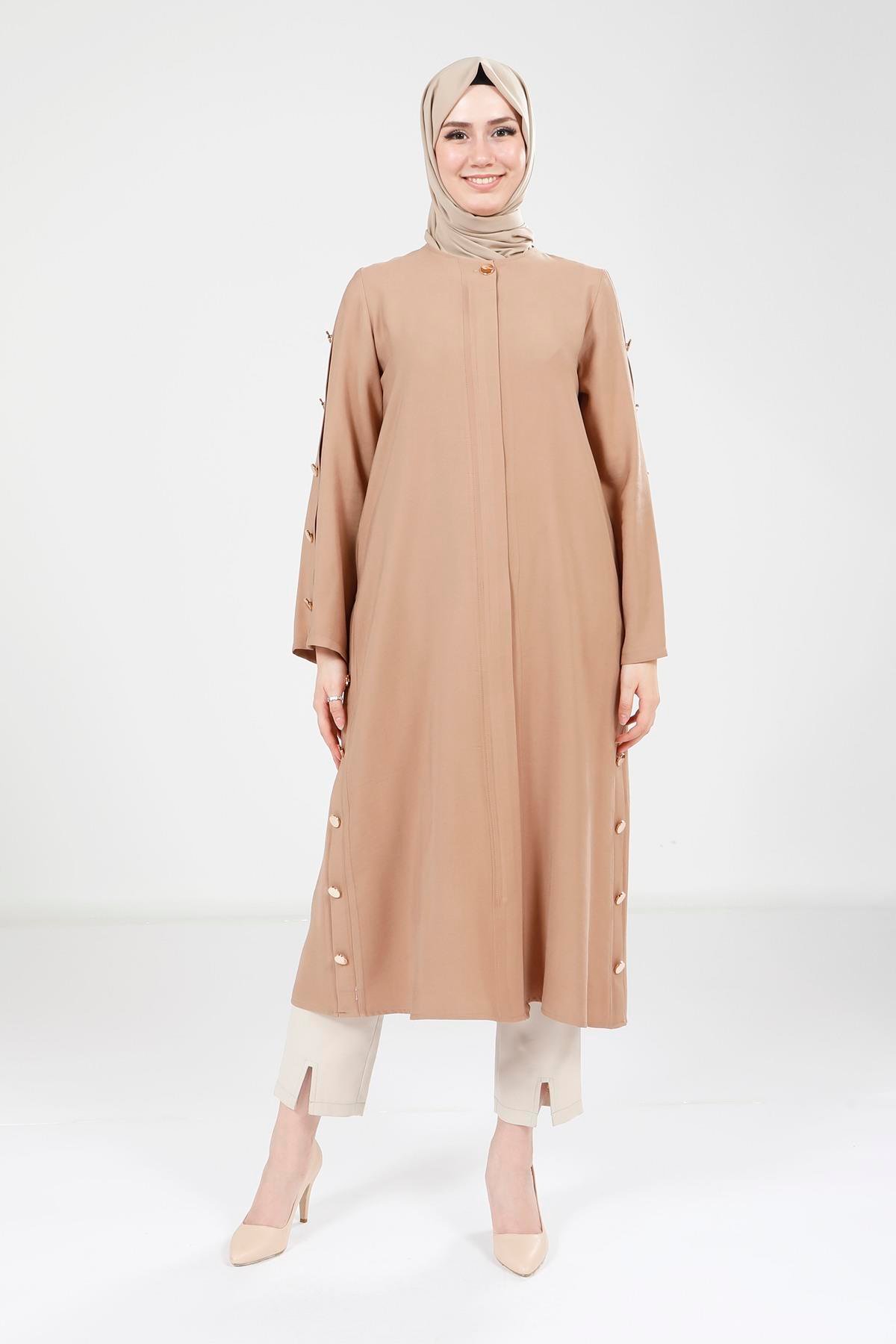 Beyza-9232 GİYÇIK DÜĞMELİ SÜTLÜ KAHVE