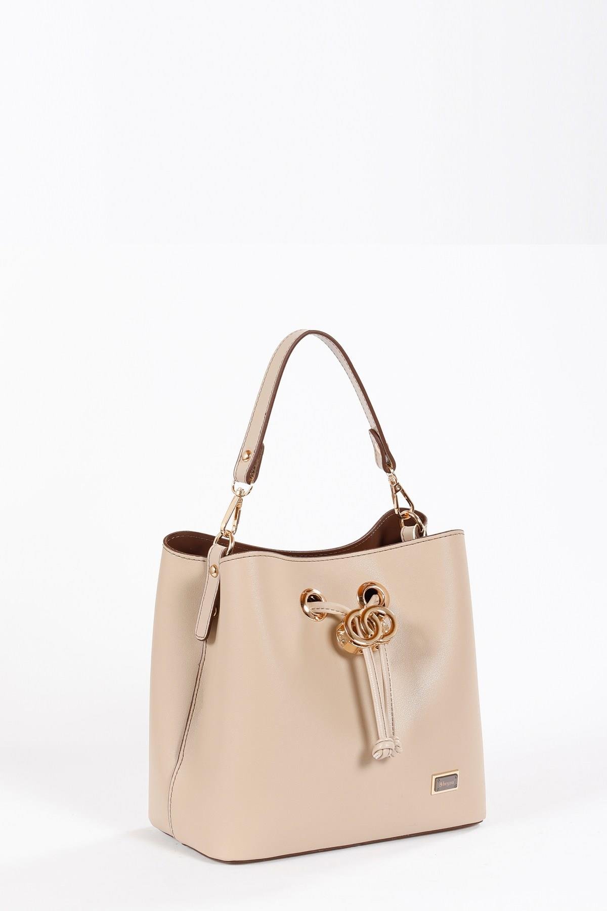 Beyza-BEYZA ÇANTA 17269 KOYU BEJ
