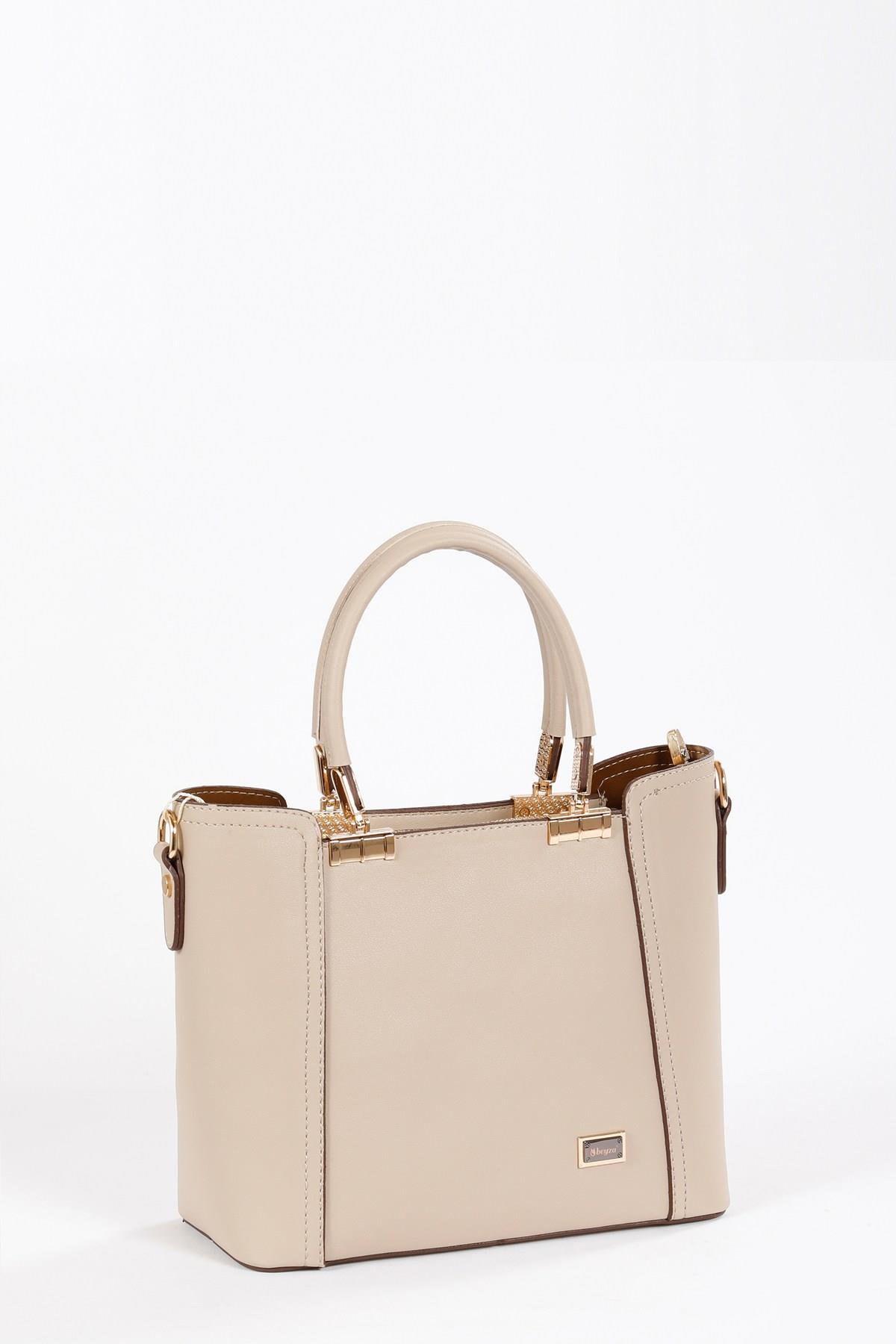 Beyza-BEYZA ÇANTA 17273 KOYU BEJ