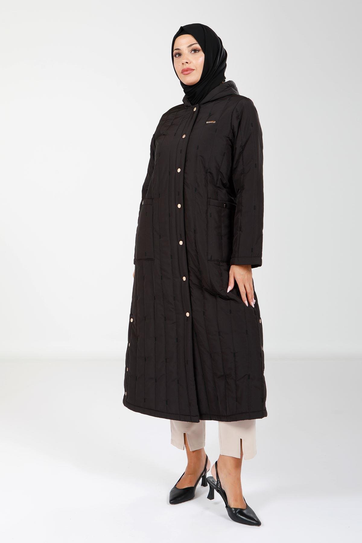 Beyza-9126 KABAN KAPŞONLU SİYAH