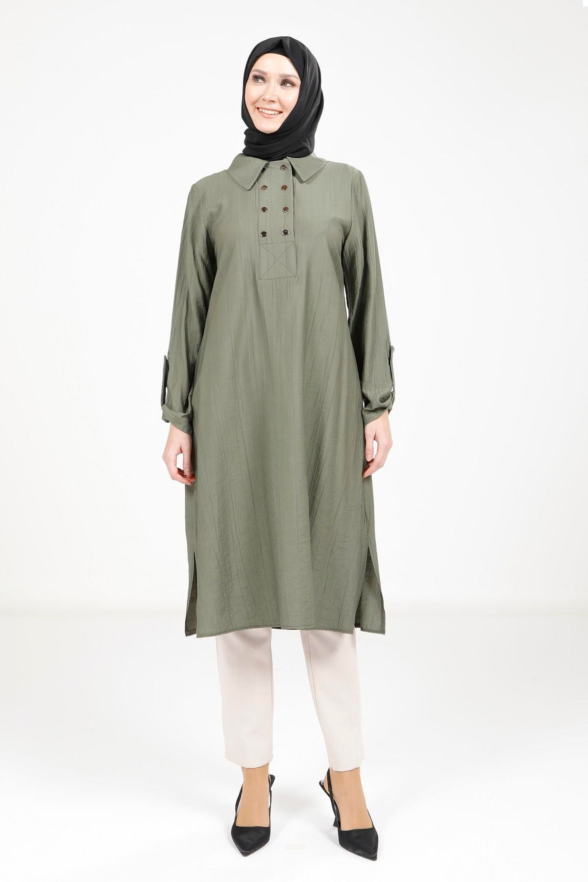 Beyza-9340 TUNİK KOL APOLETLİ HAKİ