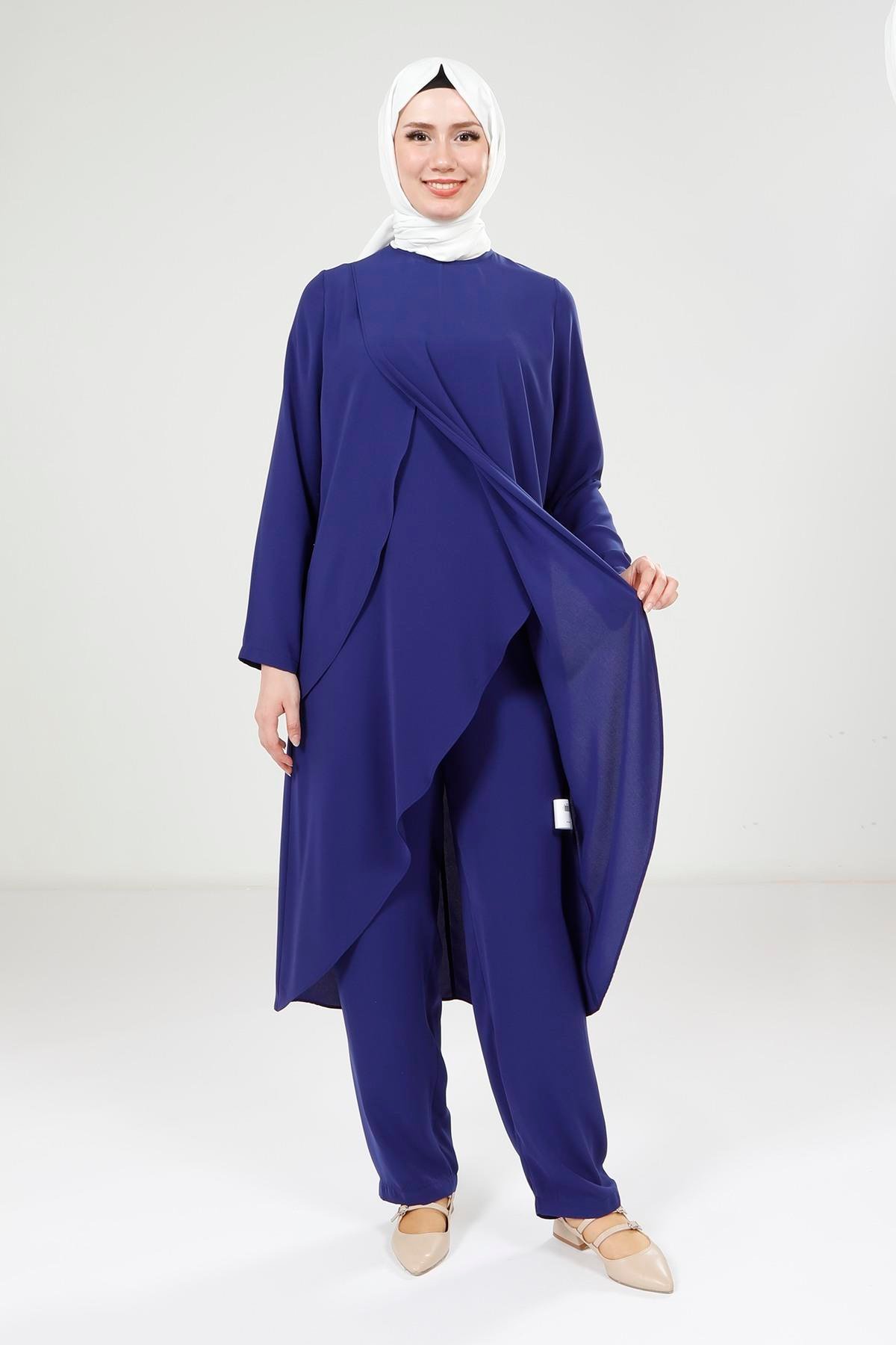 Beyza-9372 TUNİK PANTOLON LACİVERT