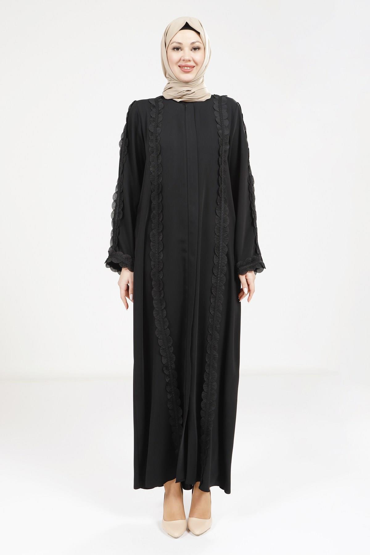 Beyza-9251 FERACE GÜPÜRLÜ ŞERİT SİYAH