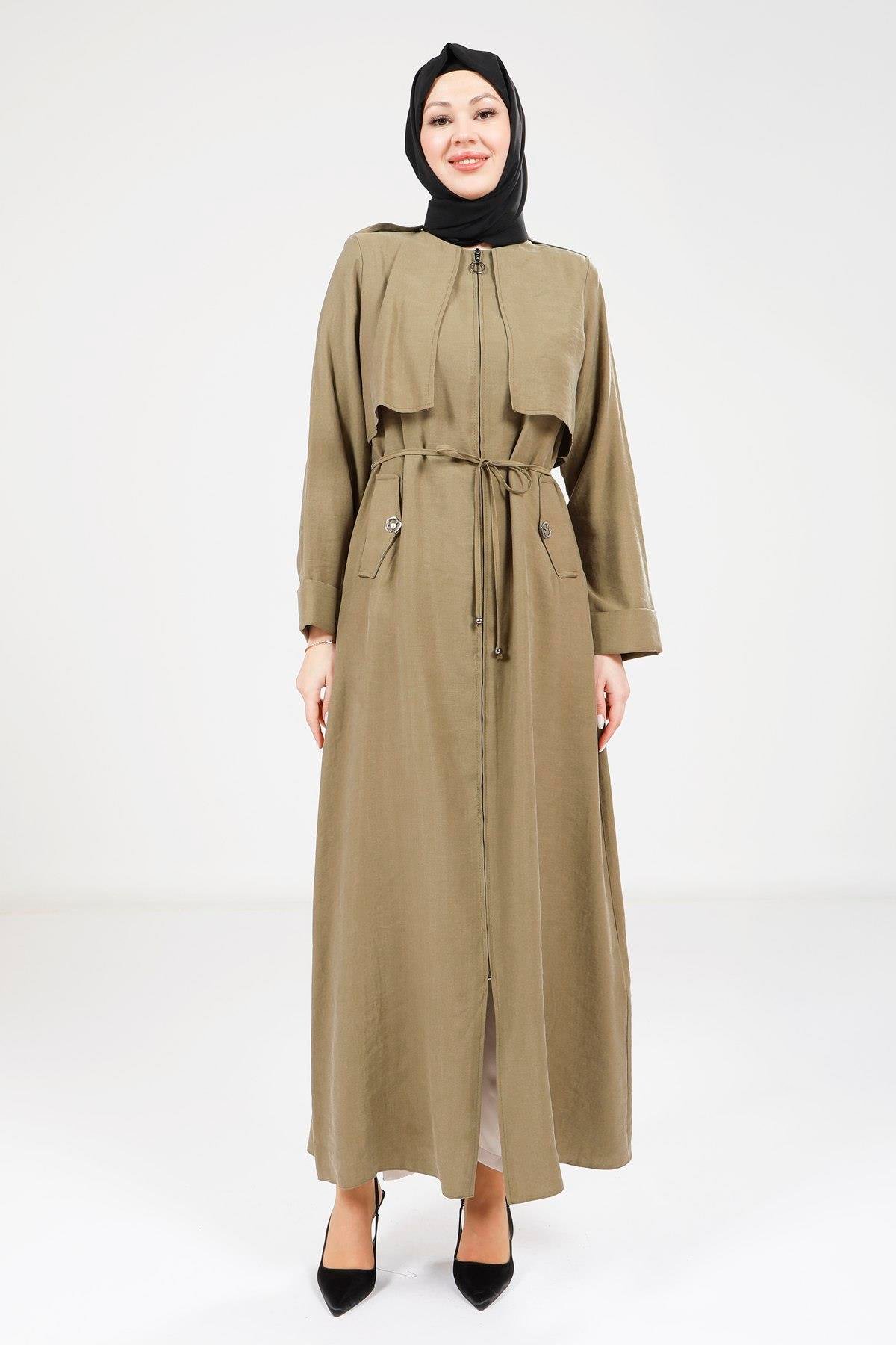 Beyza-9205 FERACE TRENÇ HAKİ