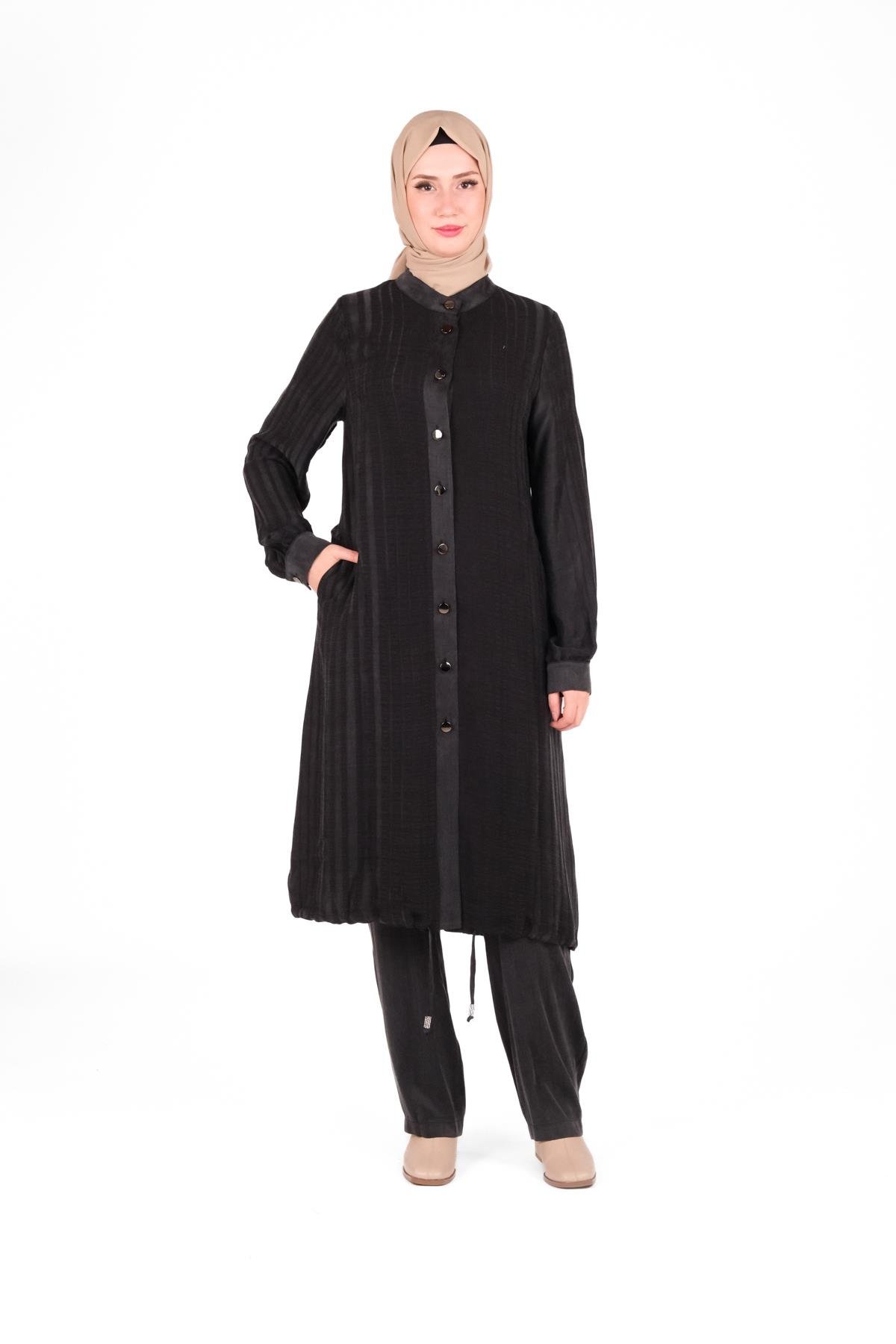 Beyza-9416 İKİLİ TKM PANTOLON TUNİK
 SİYAH
