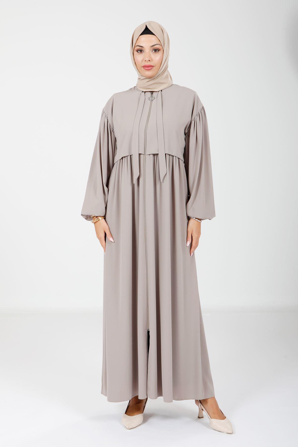 Beyza-3918 FERACE BOLEROLU BEJ