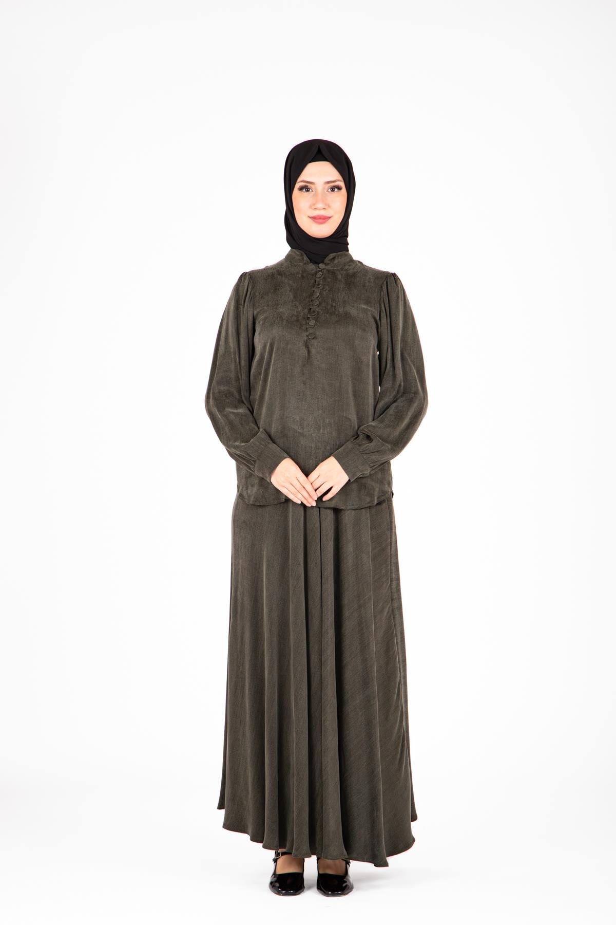 Beyza-9414 İKİLİ TKM ETEK BLUZ 
 HAKİ