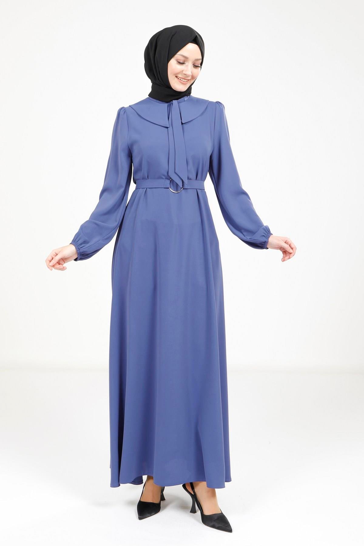 Beyza-5646 ELBİSE İNDİGO