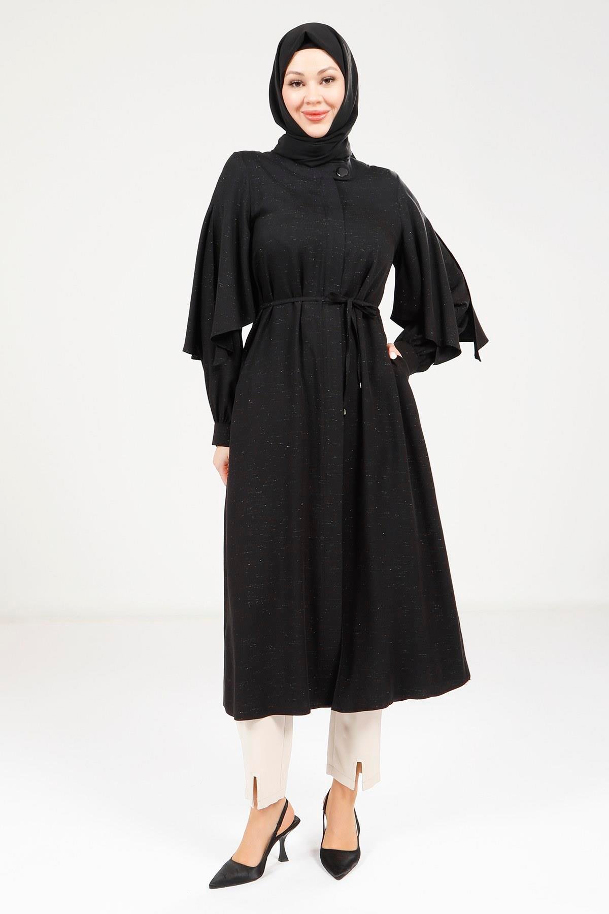 Beyza-9196 GİYÇIK YIRTMAÇLI KOL SİYAH