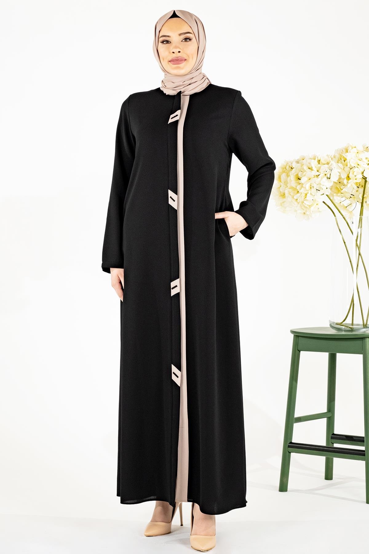 Beyza-DENİZ FERACE SİYAH PETEK