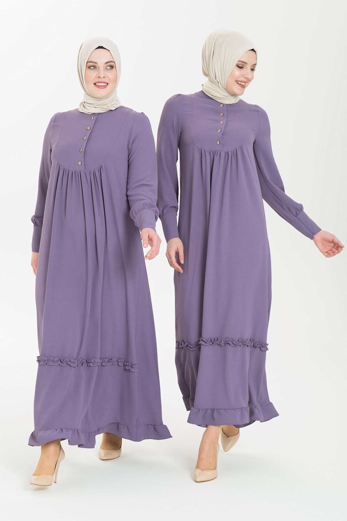 Empire Line Lilac Hijab Dress 5237