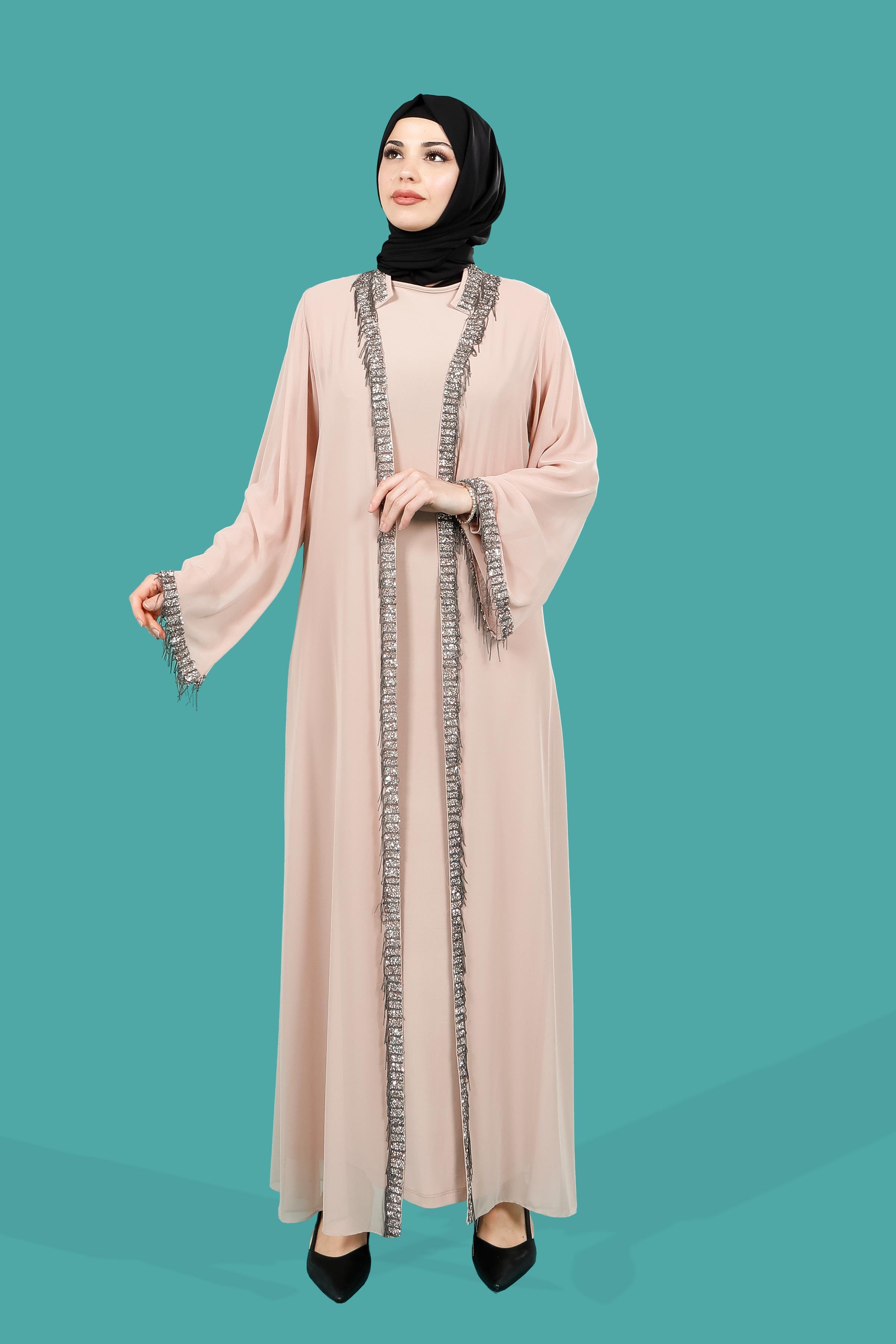 Markasız-ŞAKİRA TAŞLI ABAYA BEJ