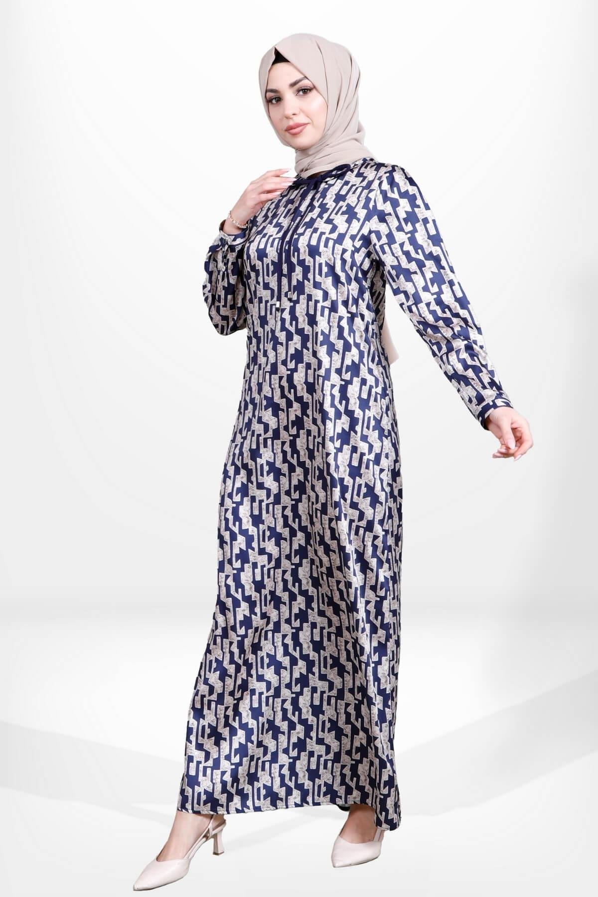 5626 ELBİSE KARELİ LACİVERT