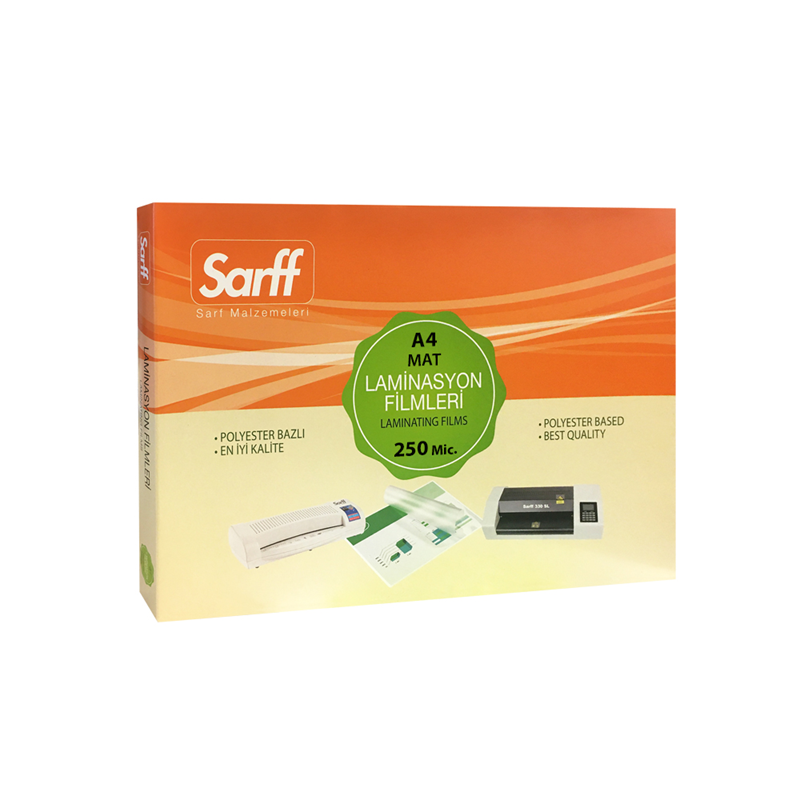  SARFF 250MIC MAT LAMİNASYON FİLMLERİ - A4(216X303MM) - 50ADET Satın Al