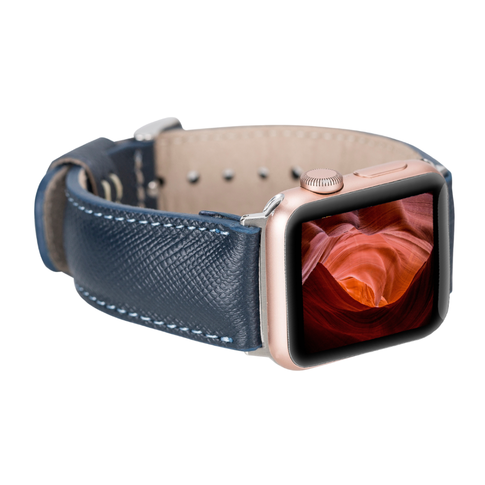 Akıllı Saatler Apple Watch Uyumlu Deri Kordon 42-44-45mm G3 Lacivert Satın Al