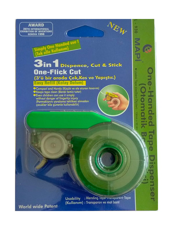 Bantlar ve Kesicileri MAPİ 19 MM OTOMATİK BANT KESME MAKİNESİ YEŞİL Satın Al