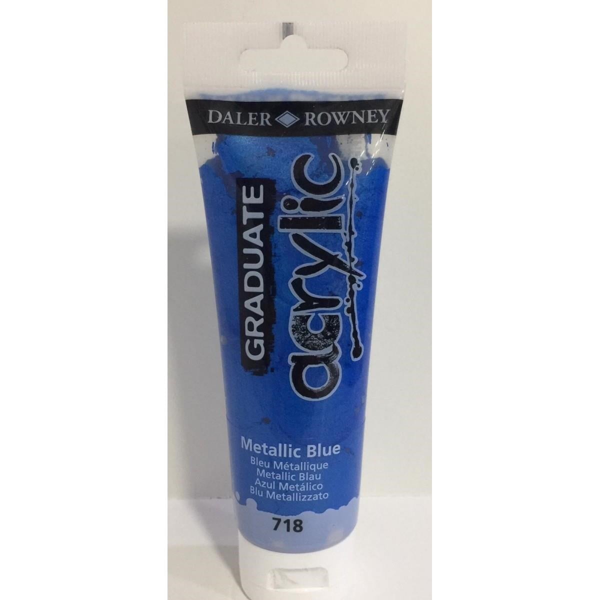 Boyama Ürünleri Daler Rowney Graduate Metalik Mavi Akrilik Boya 120ml Satın Al