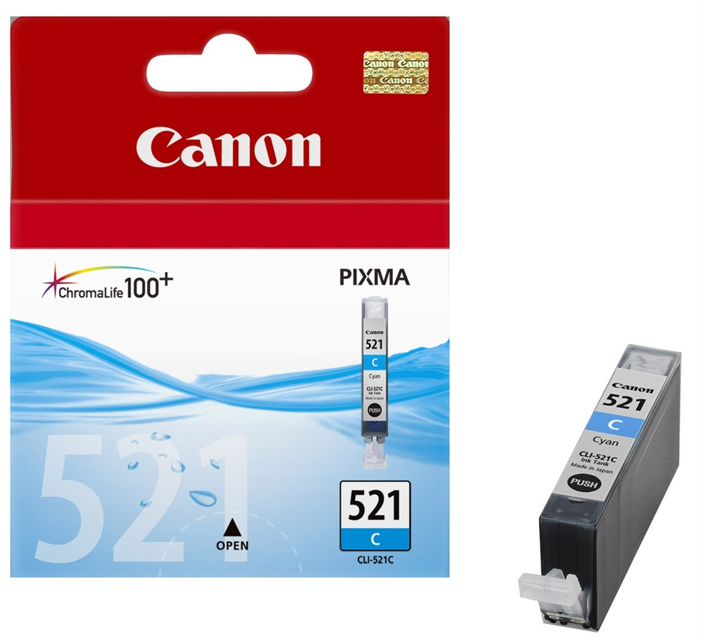 Canon Kartuş Canon CLI-521C Cyan Mavi Mürekkep Kartuş MP260-540-550-560-620-630 MX860-870 Satın Al