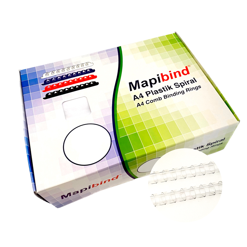 Cilt Kapakları MAPİBİND 20MM PLASTİK SPİRAL ŞEFFAF 100 AD. Satın Al