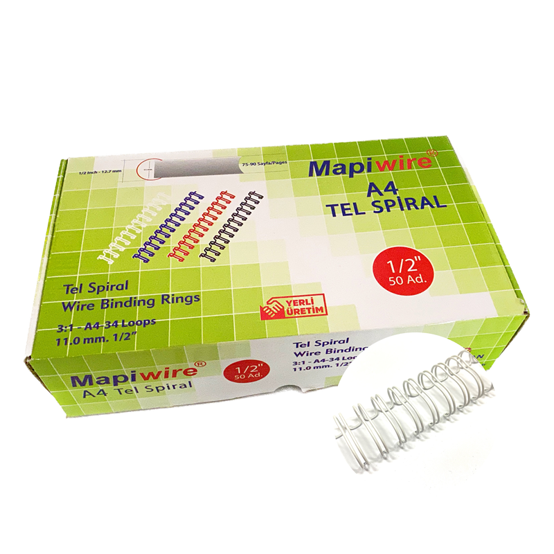 Cilt Kapakları MAPİWİRE 1/2 KUTU TEL BEYAZ 50 AD. Satın Al