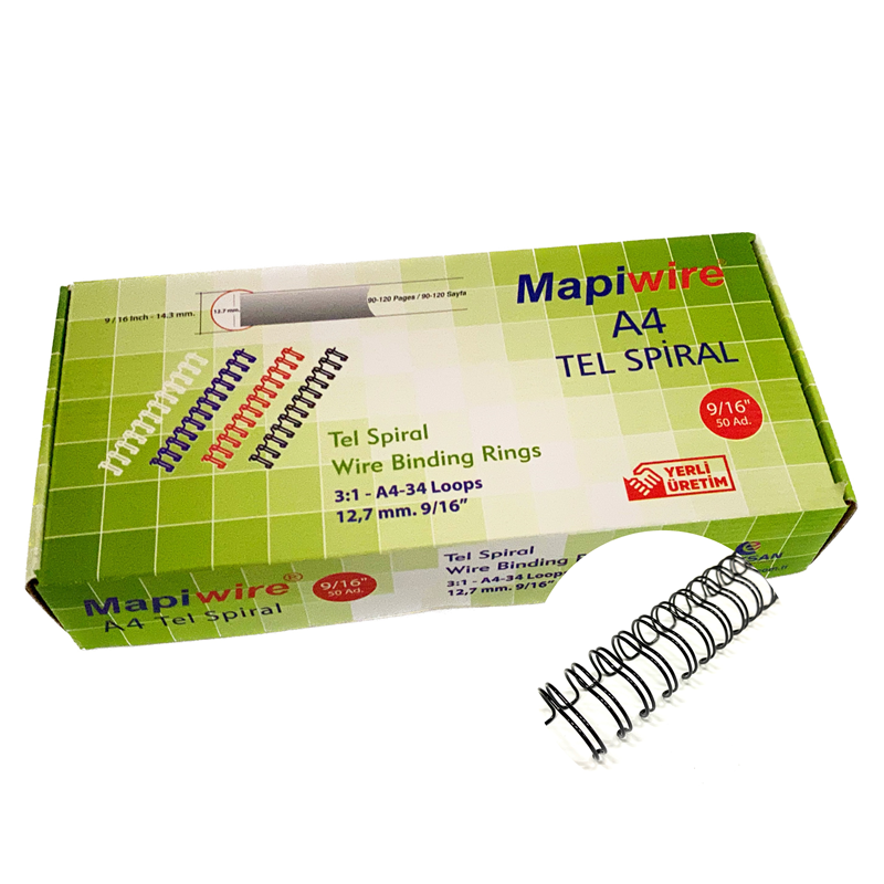 Cilt Kapakları MAPİWİRE 9/16 KUTU TEL SİYAH 50 AD. Satın Al