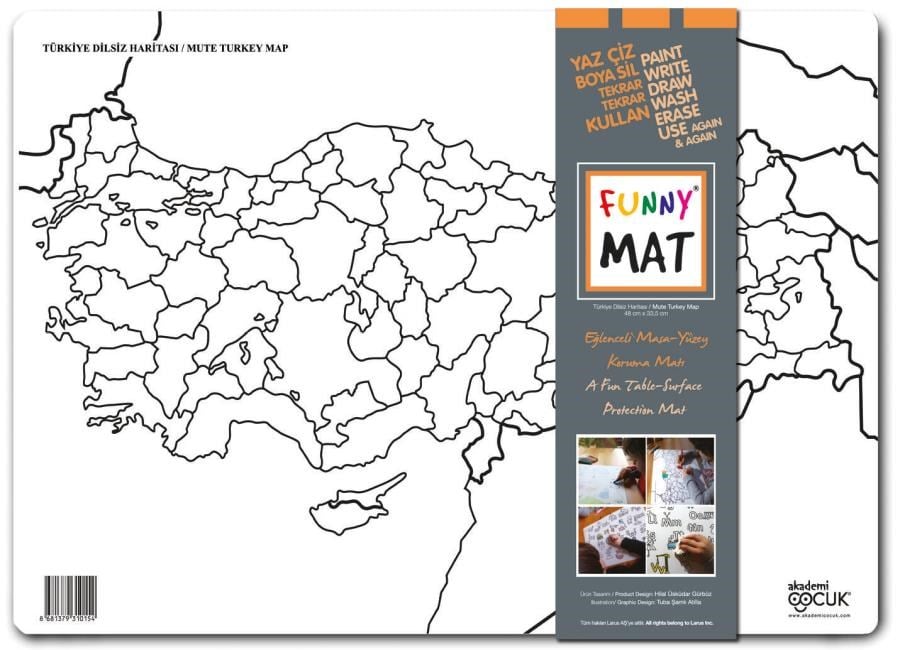 Eğitici Oyuncaklar Akademi Çocuk-Funny Mat - Türkiye Dilsiz Haritası  Satın Al