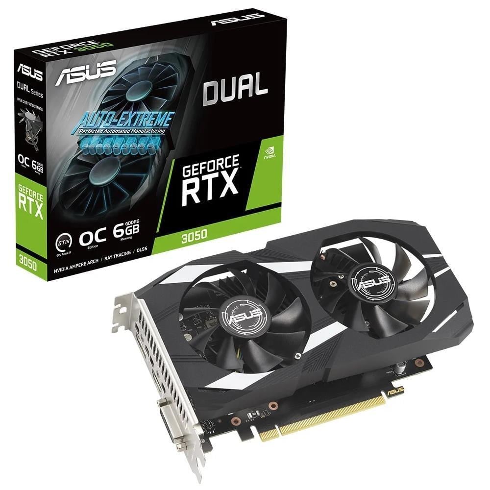 Ekran Kartları Asus Dual GeForce RTX 3050 OC DUAL-RTX3050-O6G NVIDIA 6GB GDDR6 96Bit DX12 Gaming Ekran Kartı Satın Al