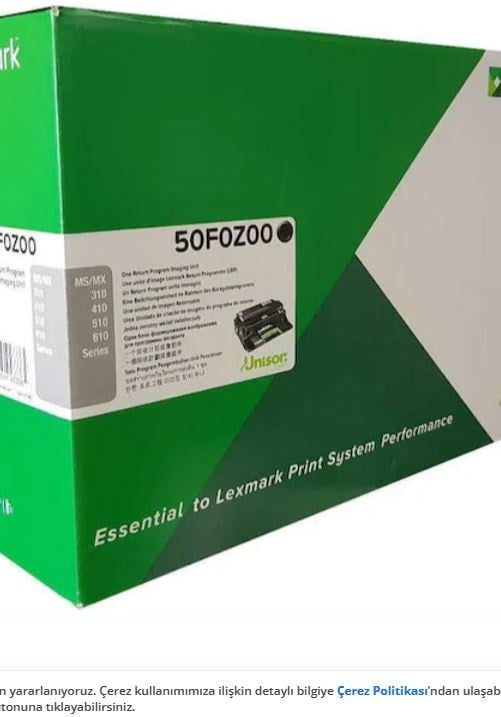 Epson Kartuş Lexmark 50F0Z00 (500Z) 60.000 Sayfa Drum MS310-312-315-317-410-415-417-510-610 MX317-410-510-511-611 Satın Al