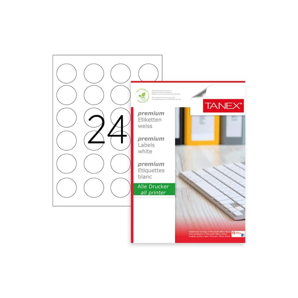 Etiketler Tanex Tw-2140 Beyaz Etiket 40 mm Satın Al