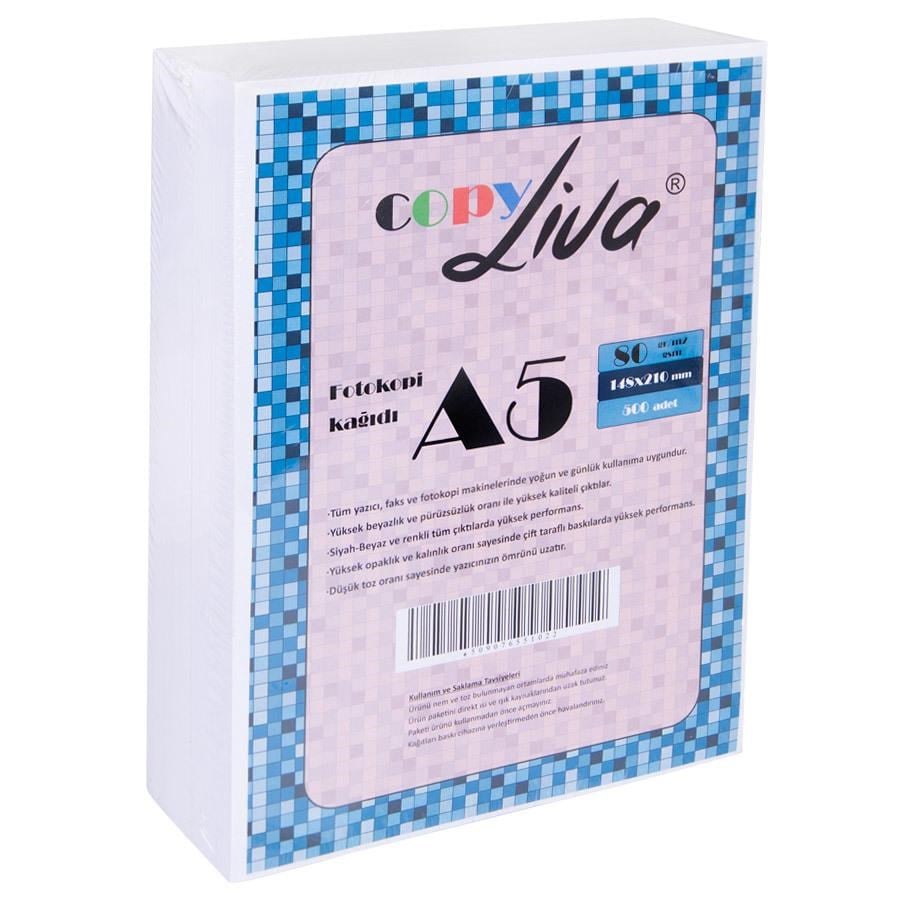 Fotokopi Kağıtları Liva Copy A5 Fotokopi Kağıdı 80G 10 Paket 5000 Syf A4'Ün Yarısı Satın Al