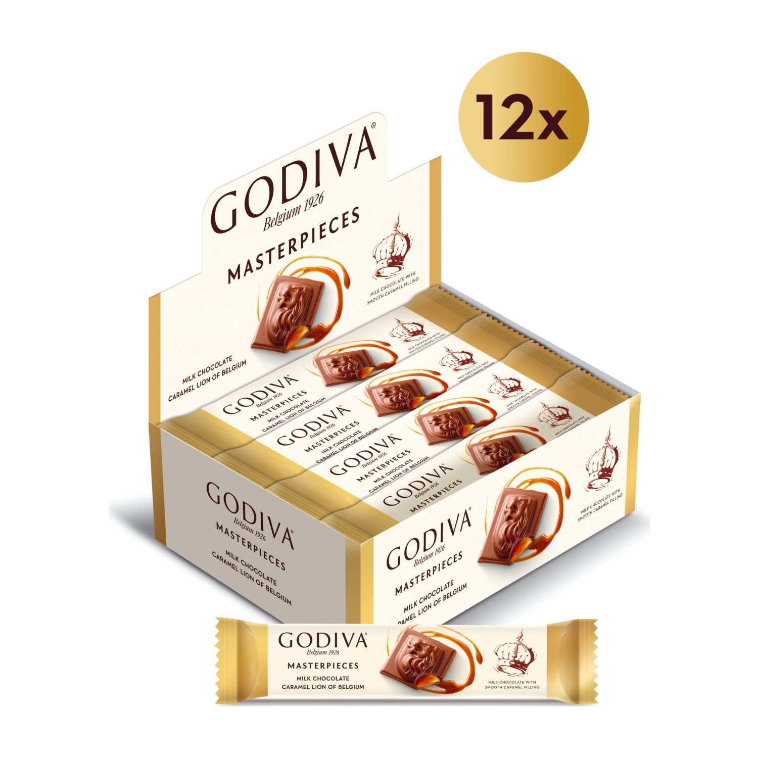 Gofret ve Çikolatalar Godiva Sütlü Karamelli Aslan Çikolata 32gr x12 Adet Satın Al