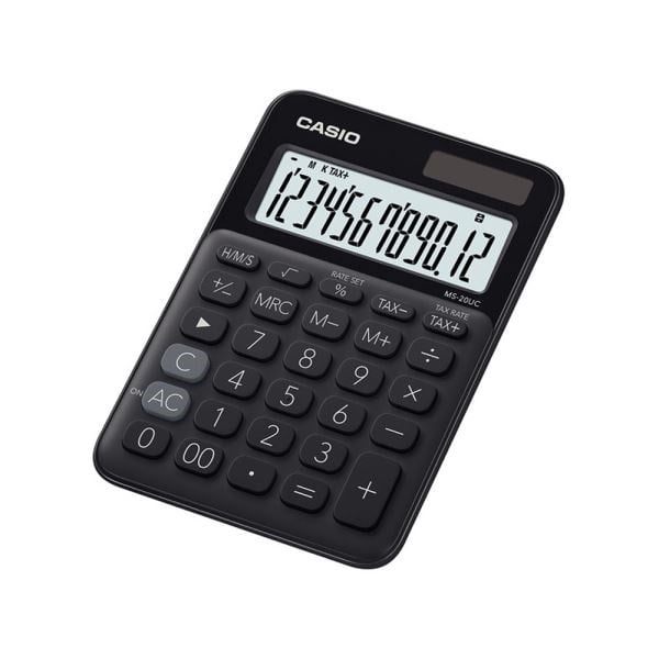 Hesap Makineleri Casio MS-20UC-BK 12 Hane Siyah Masa Üstü Hesap Makinesi Satın Al