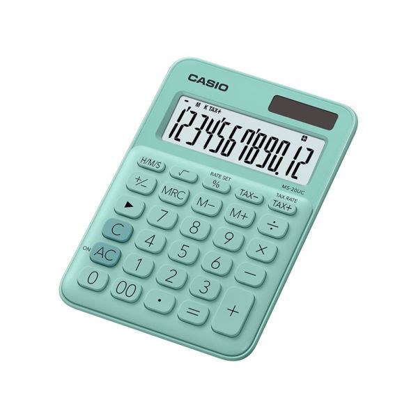 Hesap Makineleri Casio MS-20UC-GN 12 Hane Yeşil Masa Üstü Hesap Makinesi Satın Al
