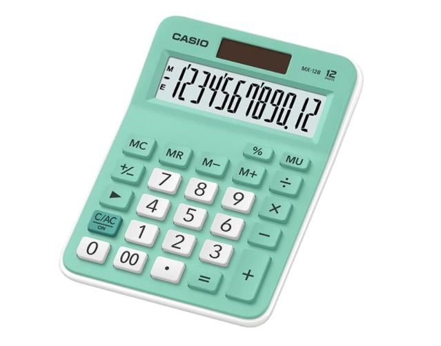 Hesap Makineleri Casio MX-12B-GN Açık Yeşil 12 Hane Masa Üstü Hesap Makinesi Satın Al