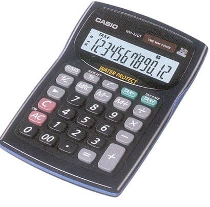 Hesap Makineleri Casio WM-220MS-BU 12 Hane Mavi Suya-Toza Dayanıklı Masa Üstü Hesap Makinesi Satın Al