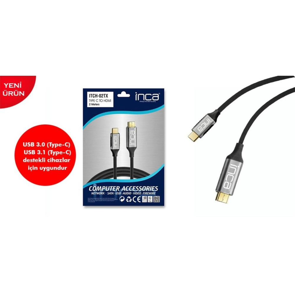 Inca IMHD-50T 5M 1,4 V 3D Altın Uçlu HDMI Kablo