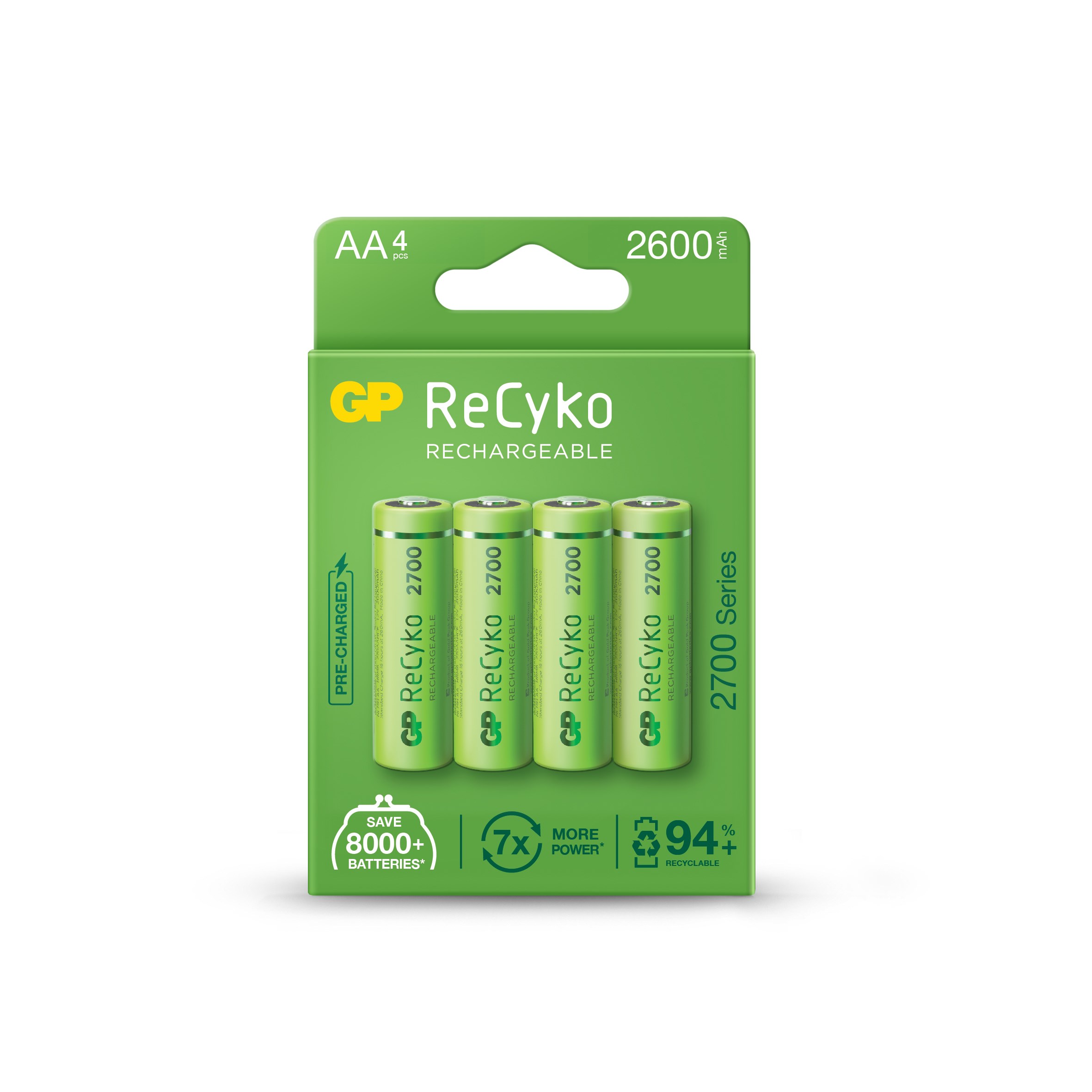 Kablolar ve Adaptörler GP AA 2600 mAh Şarjlı Kalem Pil 4'lü Paket GP270AAHCEMTR Satın Al