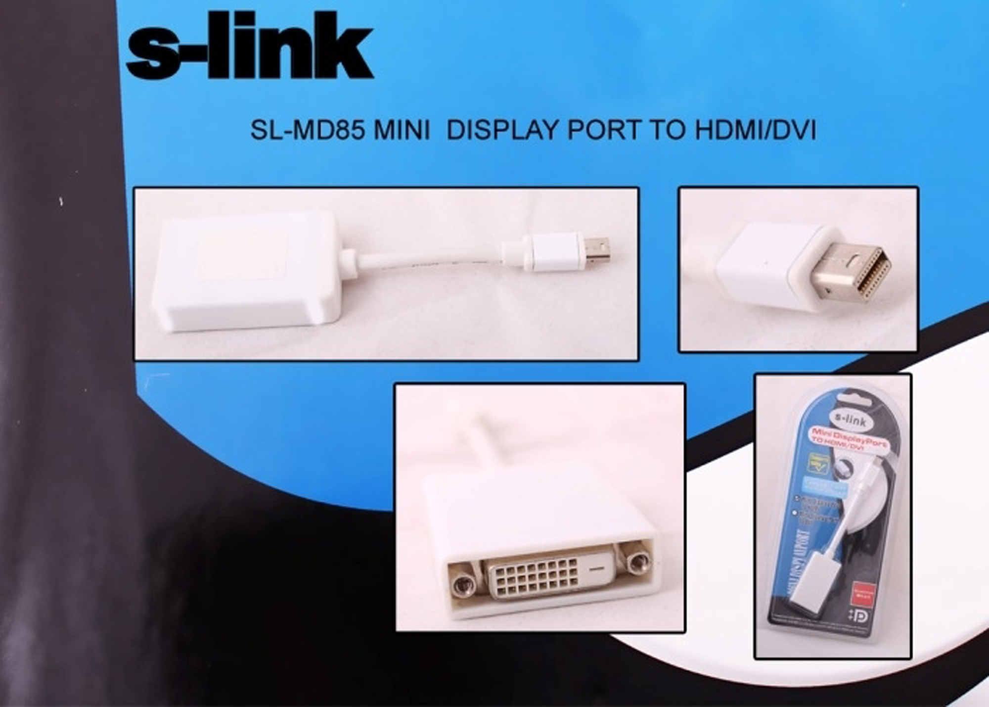 Kablolar ve Adaptörler S-link SL-MD85 Mini Display Erkek To Dvı 24+5 Çevirici Satın Al