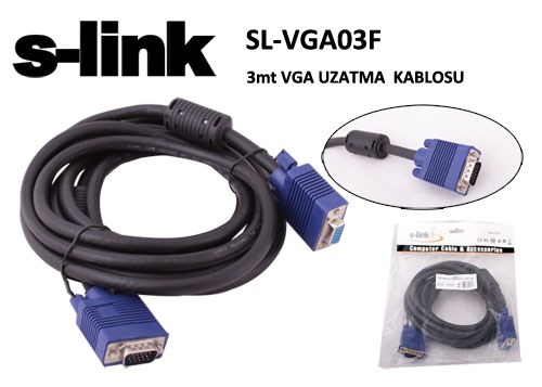 Kablolar ve Adaptörler S-link SL-VGA03F 3mt e-d Ekran Kartı Vga Uzatma Satın Al