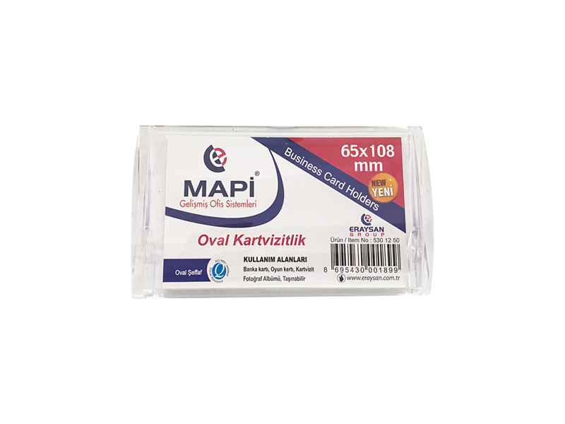 Kartvizitlikler MAPİ DİKDÖRTGEN KARTVİZİTLİK OVAL ŞEFFAF 65X108 Satın Al