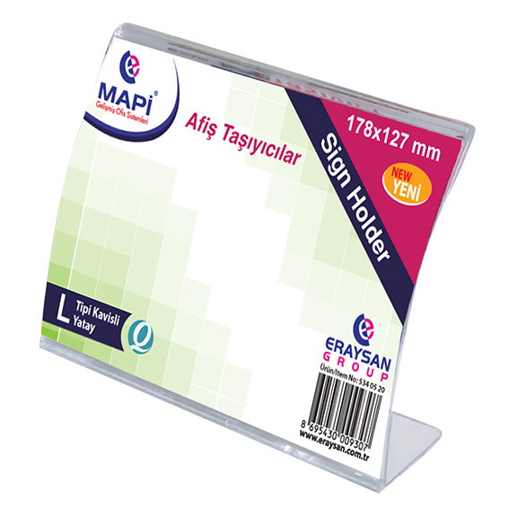Kartvizitlikler MAPİ L TİPİ YATAY KAVİSLİ AFİŞ TAŞIYICI STAND (178X127) Satın Al