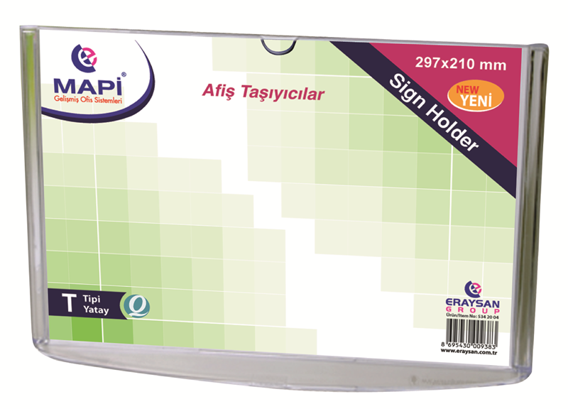 Kartvizitlikler MAPİ T TİPİ YATAY AFİŞ TAŞIYICI STANDLAR (A4) Satın Al