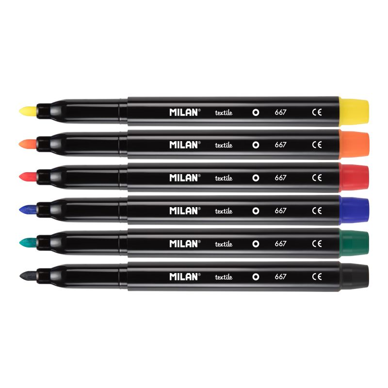 Keçeli Kalemler MILAN 06P6T FIBRE TEXTILE KUMAŞ BOYAMA KALEMİ 6LI Satın Al