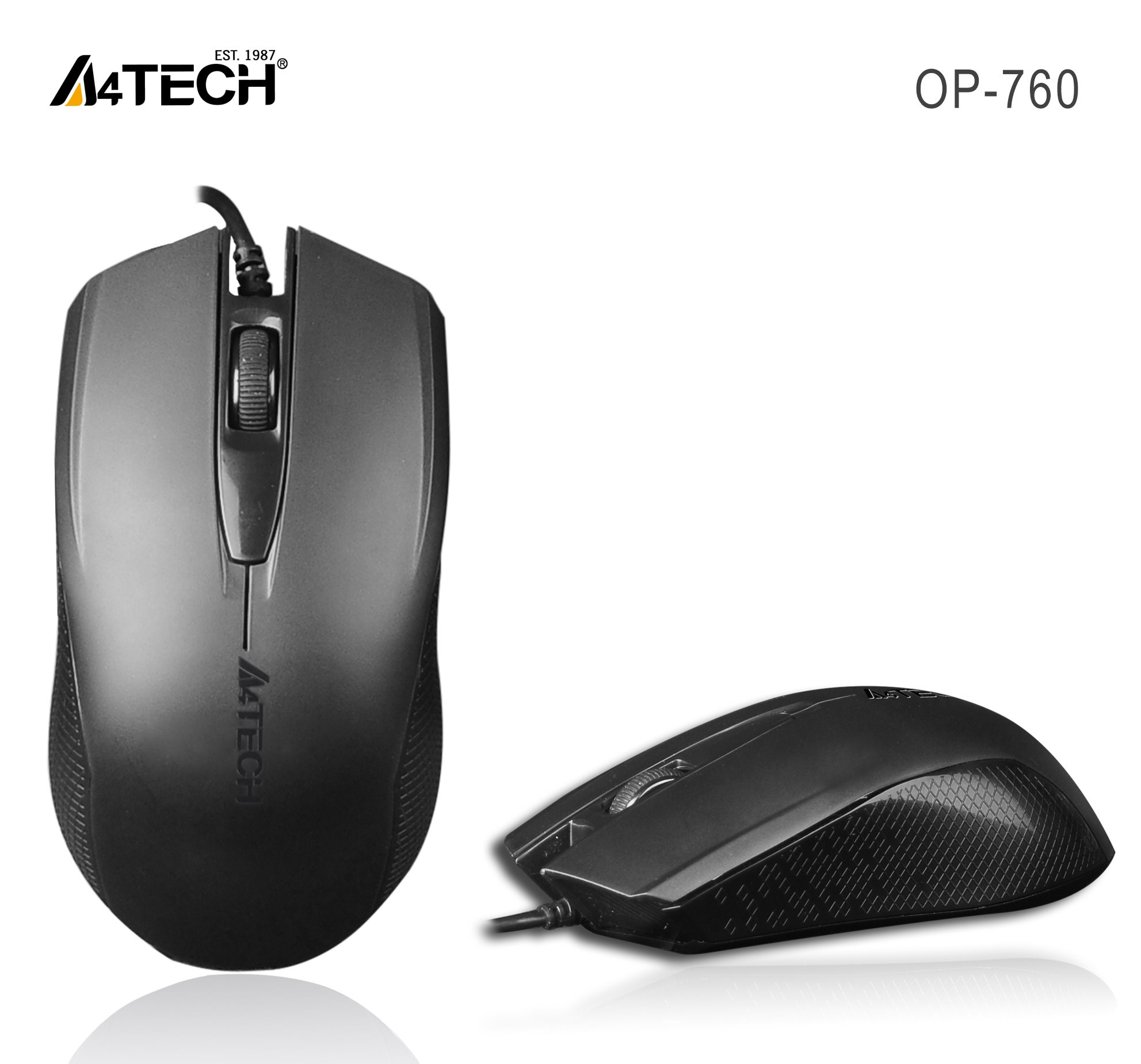 Klavyeler ve Setleri A4 TECH OP-760 USB SİYAH V-TRACK 1000 DPI MOUSE Satın Al